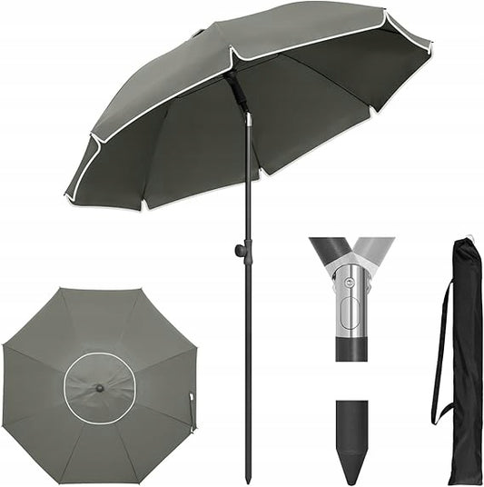eSituro Tuinparasol Rond - Grijs - 175 cm UV-bescherming