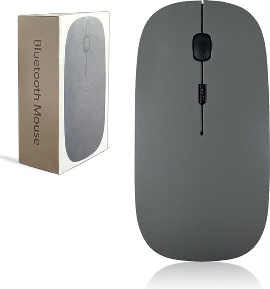 K&L Draadloze Muis - Draadloze Bluetooth Muis Laptop - Stil - Oplaadbaar - Grijs