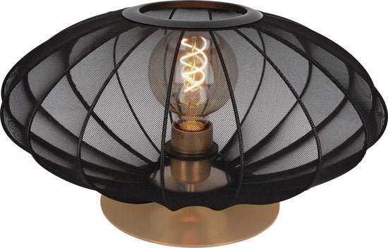 Lucide CORINA - Tafellamp - Ø 40 cm - 1xE27 - Zwart - Japandi