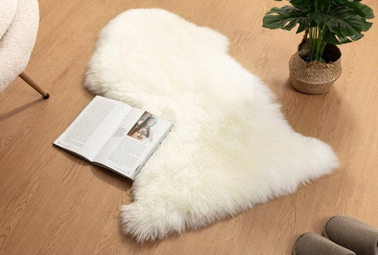 Home&Comfort Schapenvacht - Crème - 90x60 cm - Zacht & Warm Schapenvel