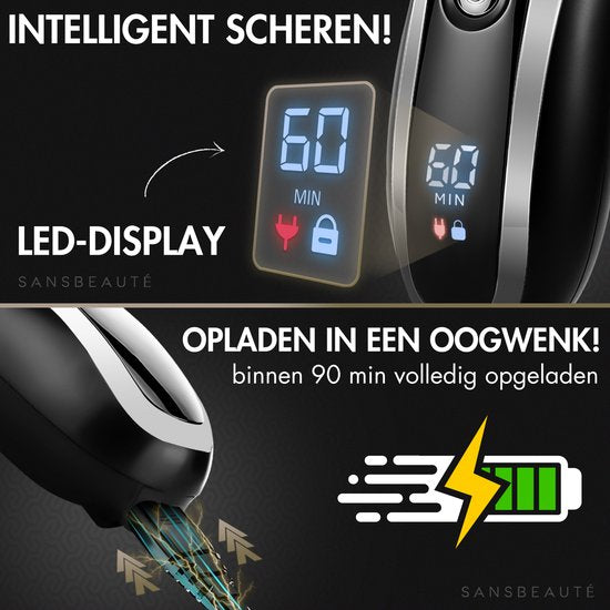 2-in-1 Scheerapparaat Mannen met Trimmer S1111 + 2 Extra Scheerkoppen - Sansbeauté® - Nat & Droog – Precisietrimmer - Elektrisch - Electric Shaver - Waterproof