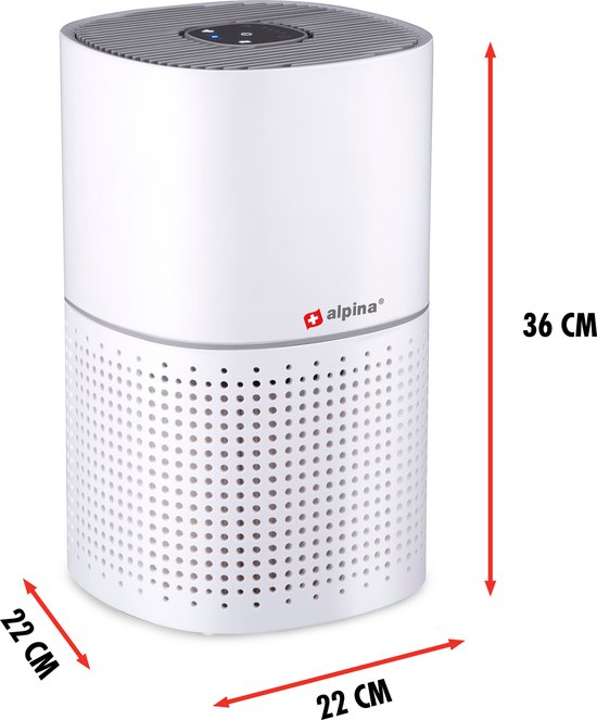 alpina Luchtreiniger met Ionisator - Air Purifier met HEPA H11 - CADR: 240 m³/h - Ruimtes tot 28 m²