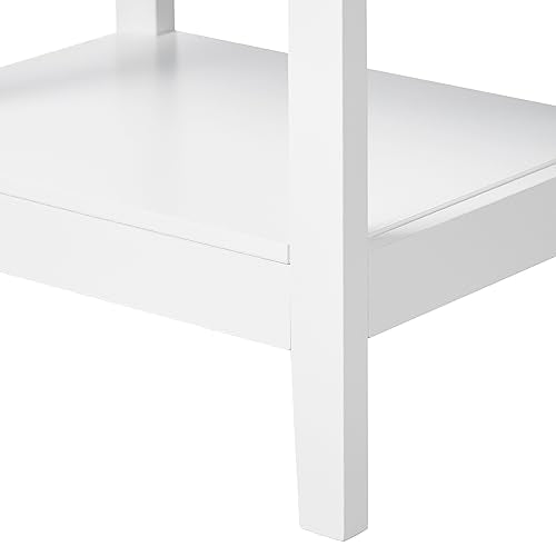 Woltu Nachtkastje met Lade en 2 Opbergrekken MDF Wit 38 x 28 x 71 cm Set van 2