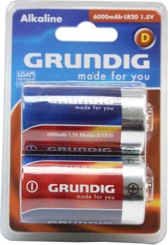Grundig D Alkaline Batterijen - 2 stuks