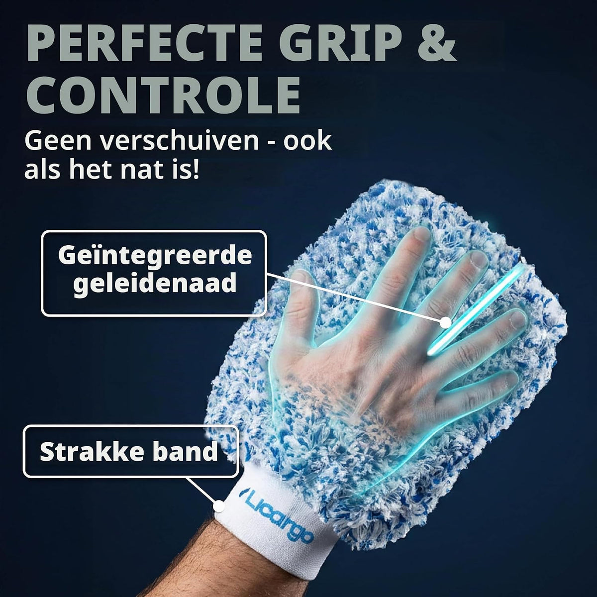 LICARGO Microvezel Autowashandschoenen - 2 Stuks - 23 x 19 cm - Wit