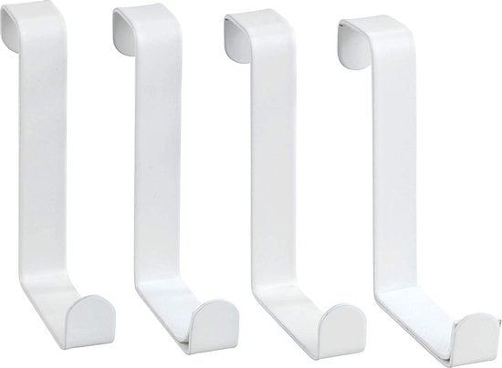 Wenko Deurhaken opdekdeur en stompe deur - Wit - 4 stuks