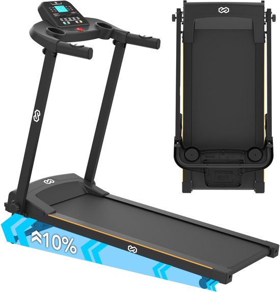 Infinity Goods Loopband - Inklapbaar - Wandelband - 12 Programma’s - Incl. Tablethouder - Hellingsfunctie - t/m 12 km/u