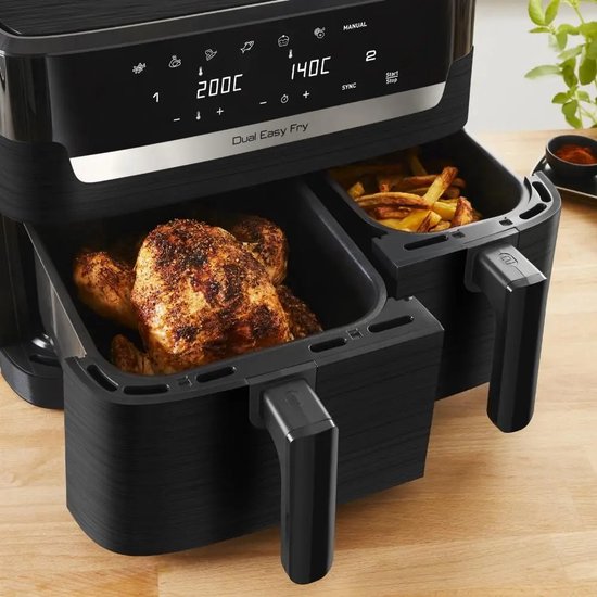 Tefal EY901N10 Dual Easy Fry Essential - Airfryer - 2700W - 8,3L - Zwart