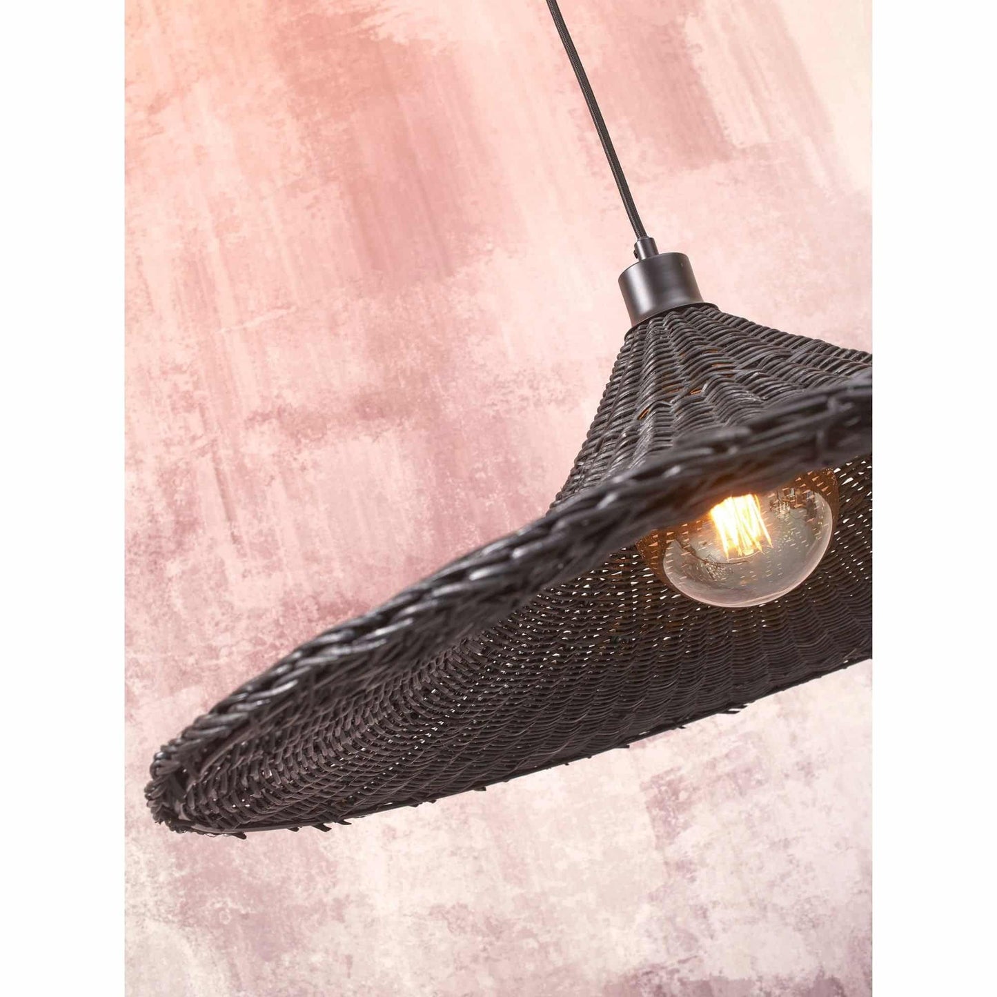 Good&Mojo Hanglamp Borabora – Ø70cm – Rotan – Zwart