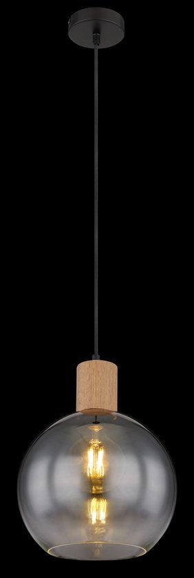 Globo - hanglamp - Moitas - zwart - glas - Ø 25cm - E27 - 15656H