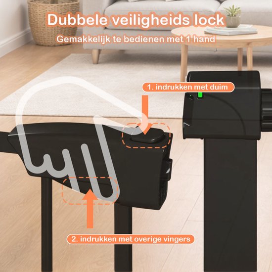 Traphekje Zonder Boren – 76 t/m 82 cm – Veiligheidshekje – Klembevestiging - Kinderhekje - Hondenhek - Zwart