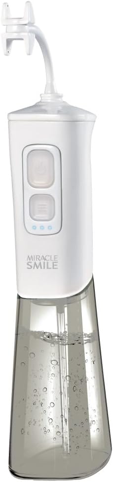 Ontel Miracle Smile Waterflosser - Cordless Mondirrigator met H-Vormige Flosser Kop - 4 Waterstralen - 3 Drukstanden - USB Oplaadbaar