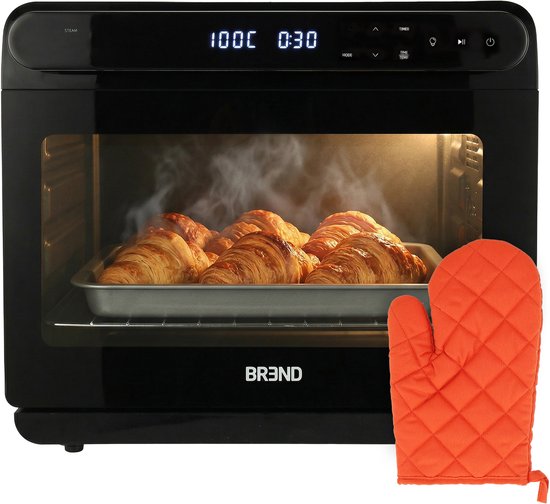 Vrijstaande Combi Oven – XXL Airfryer Stoomoven – 24 Liter – Zelfreinigend – Digitaal Display met Touch – 9 Programma's – Met Accessoires - BREND BR-2234