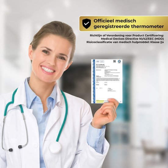 Oorthermometer – Koortsthermometer Baby & Volwassenen – Snelle Meting (1 sec) – Nauwkeurig & Hygiënisch