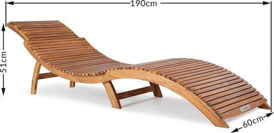 Casaria Ligstoel 2 Stuks - FSC®-Gecertificeerd Acaciahout – Bruin