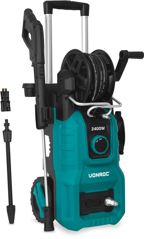 VONROC Hogedrukreiniger V24-1 - 2400W – 180 bar - Incl. 10m premium slang en accessoires