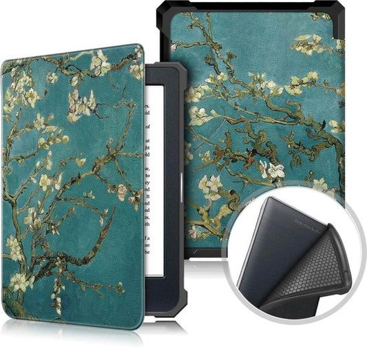 Achaté Kobo Nia Cover - Met Magnetische Sluiting en Auto Sleep Functie - Origami - Amandelbloesem van Gogh - Limited Edition - Hoge Kwaliteit