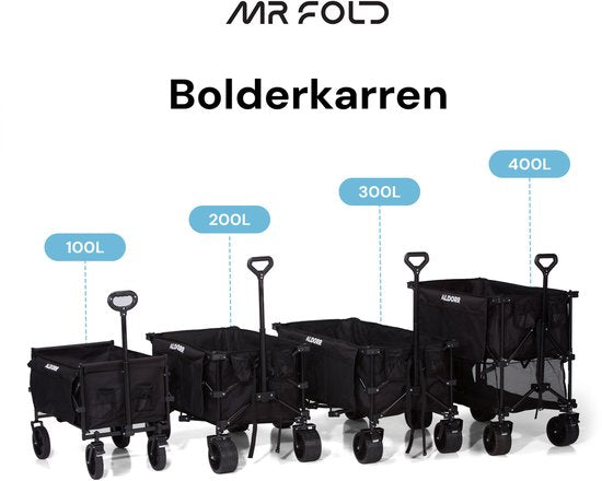 Mr. Fold Bolderkar XL - opvouwbaar 200L 150KG - all-terrain anti-lek wielen