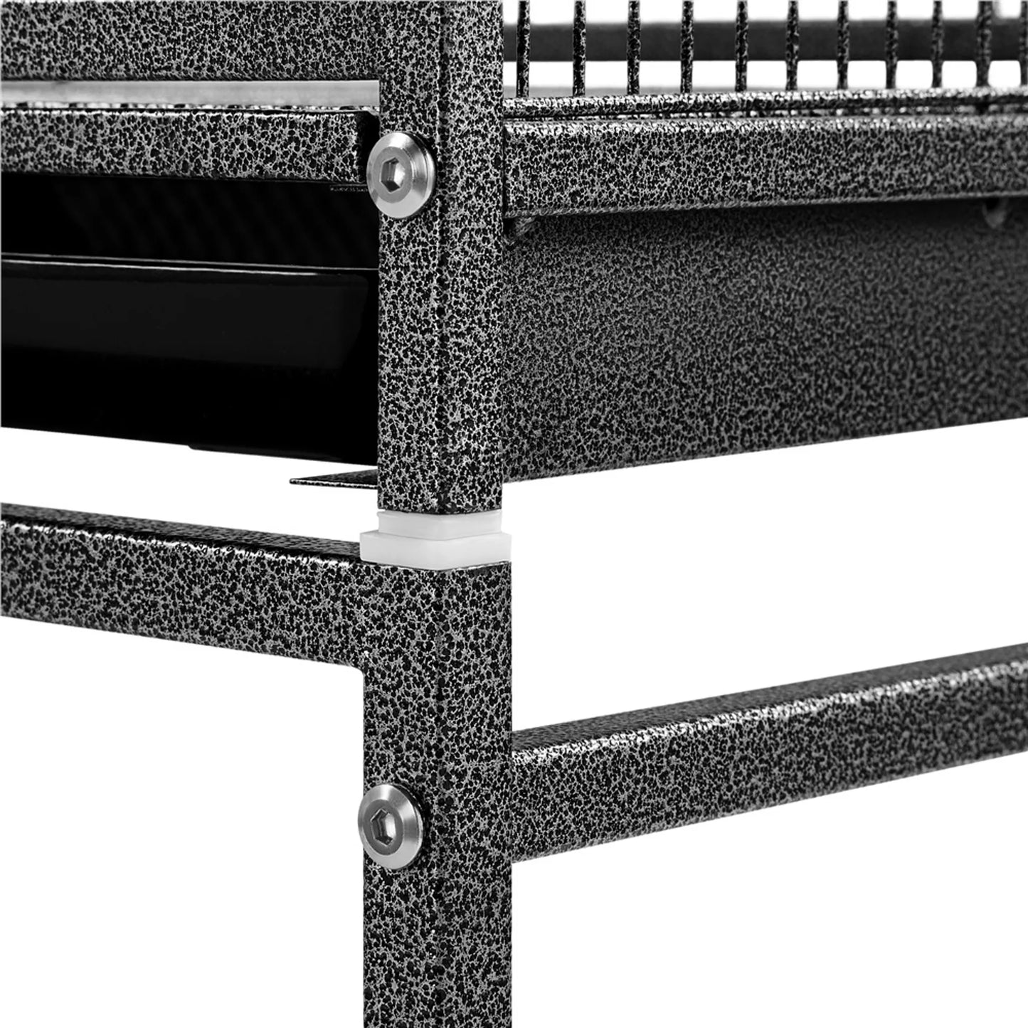Yaheetech Vogelkooi Met Verrijdbaar Onderstel – Voorzien Van Uitneembare Lade En Extra Opbergplank En 4 Voerbakjes – Voor Parkieten Vinken En Kanaries – Zwart Gepoedercoat Metaal – 61 x 43 x 136 cm