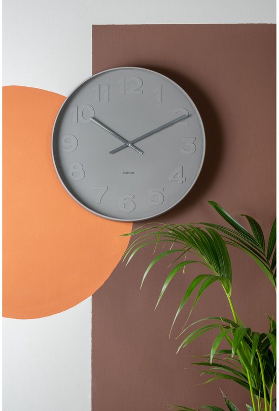 Karlsson Wandklok Mr. Grey - Grijs - Ø51cm - Wandklok