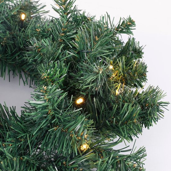 Black Box Trees Norton Kerstboom en Kerstkrans Set - 2 Kunstkerstbomen en 1 Krans met LED Verlichting - Groen