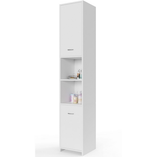 Casaria Badkamerkast - 6 Vakken 2 Deuren Slank en Elegant - MDF/ Spaanplaat - Wit