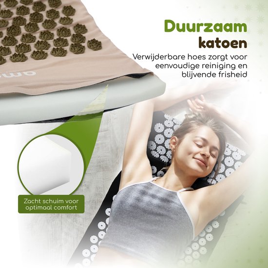 Amati Blue Lotus Spijkermat - Incl. Kussen en Accessoires - Beige