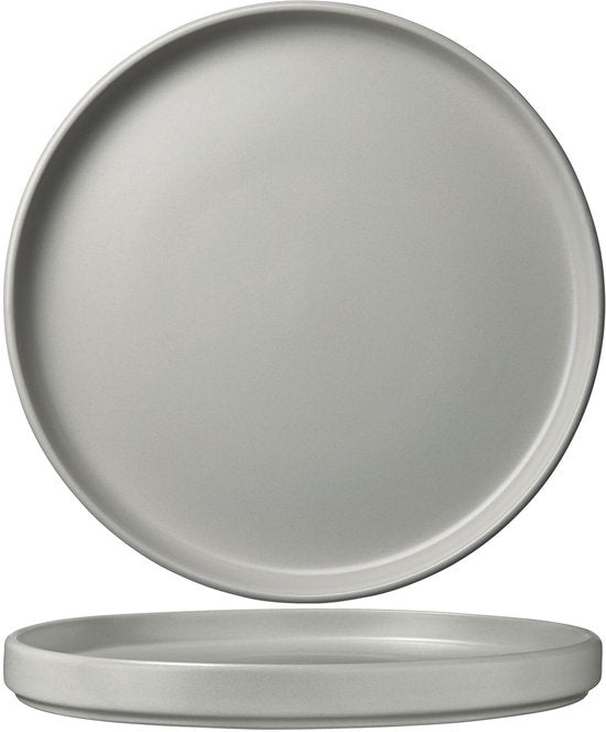 tectake® Serviesset Una - 30-delig - Aardewerk - 6 Persoons - Stijlvol en Duurzaam Servies - Bordenset met Grote en Kleine Borden, Kommen, Schaaltjes - Kopjes - Grijs