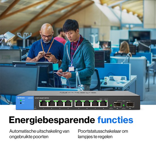 Linksys LGS310C - Netwerk Switch - Managed - 8-Poorten - 2 SFP Poorten- Zwart