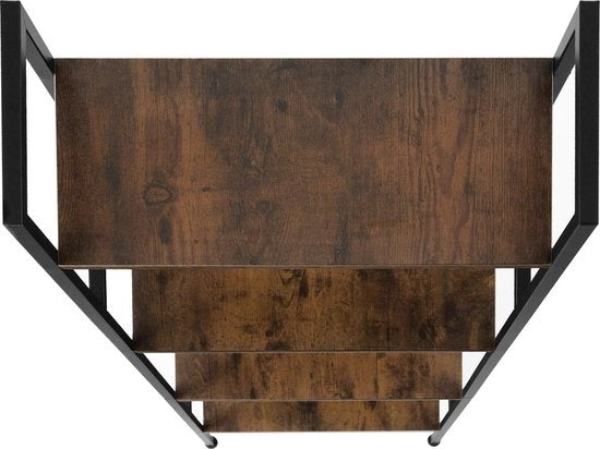 tectake - Wandkast Liverpool - industrieel donkerbruin - 61,5 x 36,5 x 150 cm - 404148
