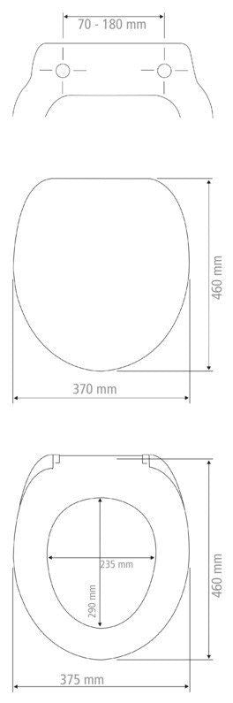 WENKO Vorno Neo Toiletbril Grijs - Duroplast - Easy-Close - Fix-Clip