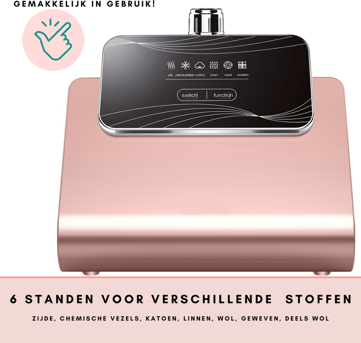 Niceey Kledingstomer - 1800W - incl. Strijkplank - Roze