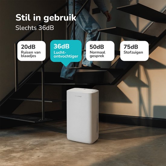 Bloomfold – Luchtontvochtiger En Luchtreiniger – 12 l Capaciteit & Met HEPA-Filter – Met Timer En Led-Display – Voor Een Gezond Binnenklimaat – Wit Kunststof