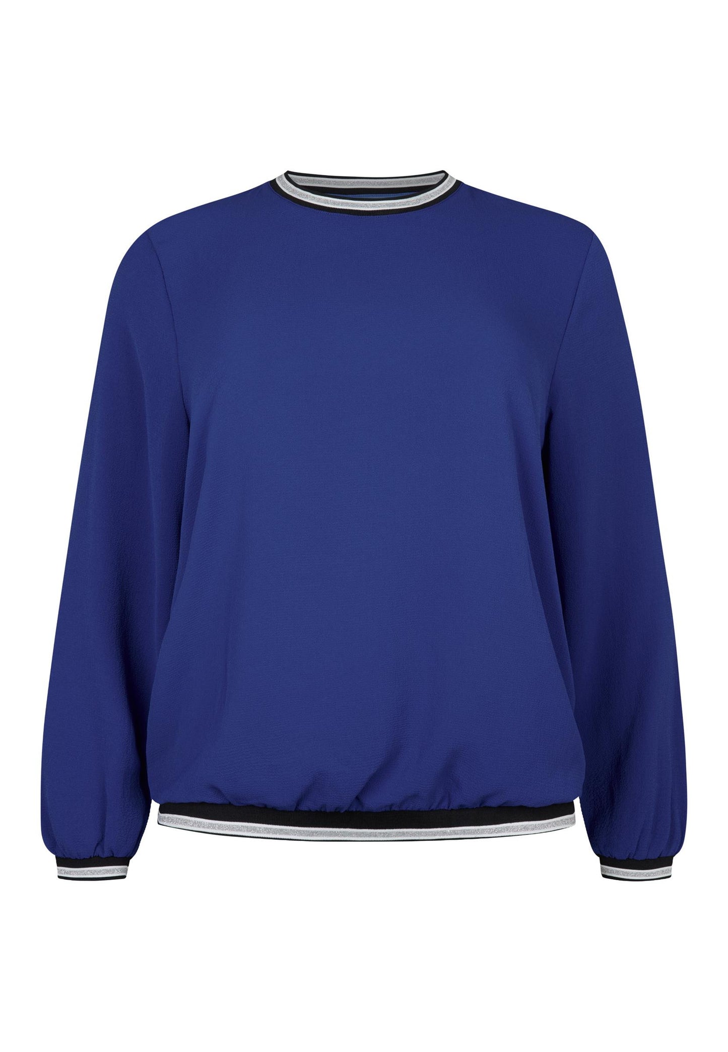 Romy Blouse PL – Kobaltblauw – Maat 48 – Comfortabele Top met Sportieve Details