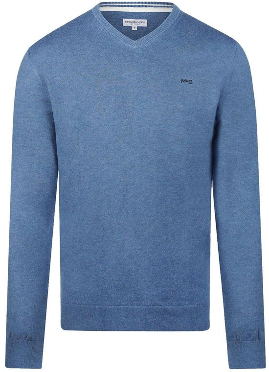 McGregor Trui Merinowol V-Hals Vintage Blauw - Maat 3XL - Heren - Pullovers