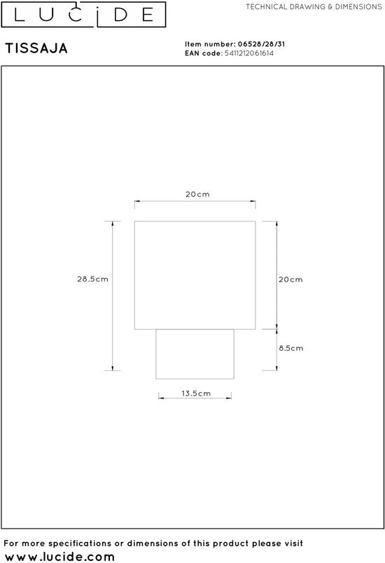 Lucide TISSAJA - Tafellamp - Ø 20 cm - 1xE14 - Wit | Essential