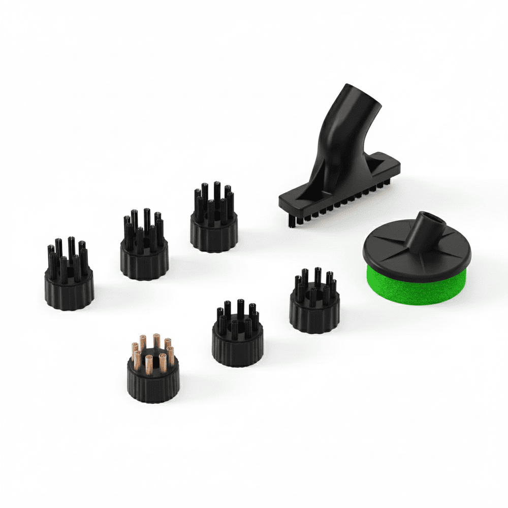 Techweise Vervangborstels Set - TS1 & TS2 Stoomreiniger - 8-delig - Nylon, Staal & Voegenborstel