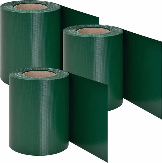 PVC Privacystrips - 3 stuks - 35 meter - Groen - Incl. Bevestigingsklemmen