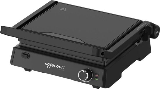 Safecourt Kitchen 3-in-1 Contactgrill en Tosti-apparaat – Verstelbare Hoogte – 2000W – Zwart