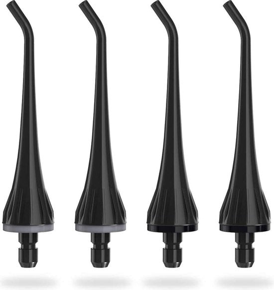 Bintoi® iSonic F500 - Waterflosser Opzetstukjes - Jet Tips - Vervangingsset voor Flosapparaat - 4 Stuks - Zwart