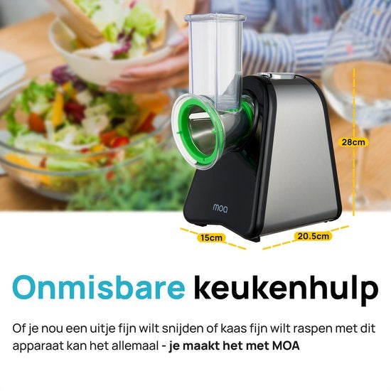 MOA Groentesnijder - Salademaker - Multifunctioneel - Elektrische Rasp - foodprocessor - Hakmolen - SM903