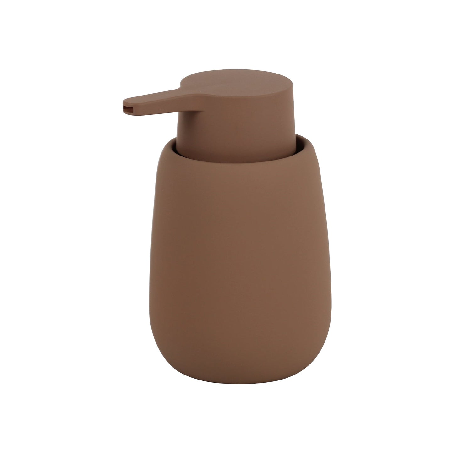 Furnihaus Keramische Badset 4-Delig – Bruin Met Rubber Coating – Stoneware Badkamer Accessoires
