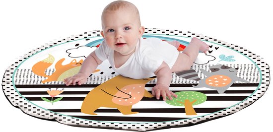 FUEGOBIRD - Baby Play Mat - Cute Baby Animals - Deluxe Gym - Colorful Interactive and Grasping Toy - Great Sounds - Developmental Play for Babies 2 Months+
