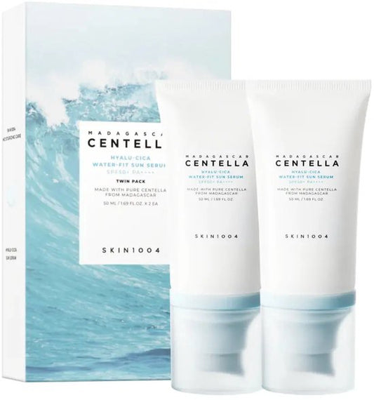 SKIN1004 Madagascar Centella Hyalu-Cica Water-Fit Sun Serum SPF 50+ PA++++ 50ml*2 Tweeverpakking Koreaanse Huidverzorging