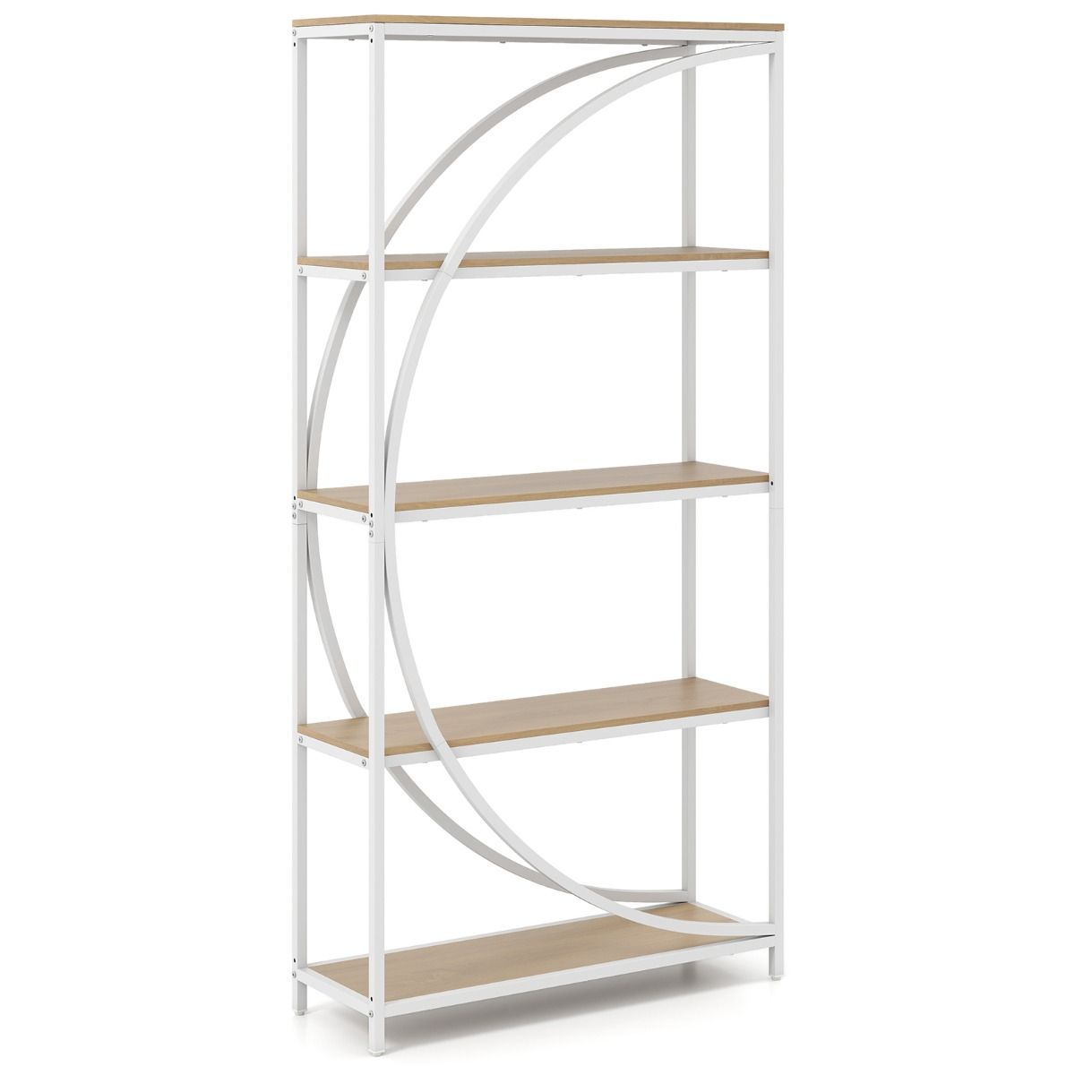 Coast Boekenkast - geometrisch design - 5 open planken - wit en naturel