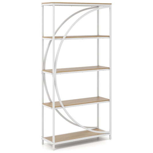 Coast Boekenkast - geometrisch design - 5 open planken - wit en naturel