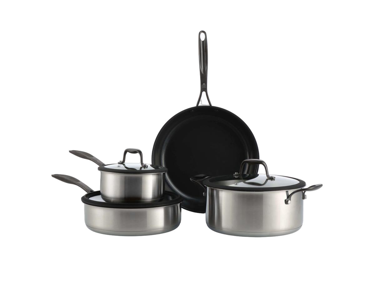 BK Ceramic Pannenset - 7-Delig - Roestvrijstaal en Keramiek - Diverse Afmetingen