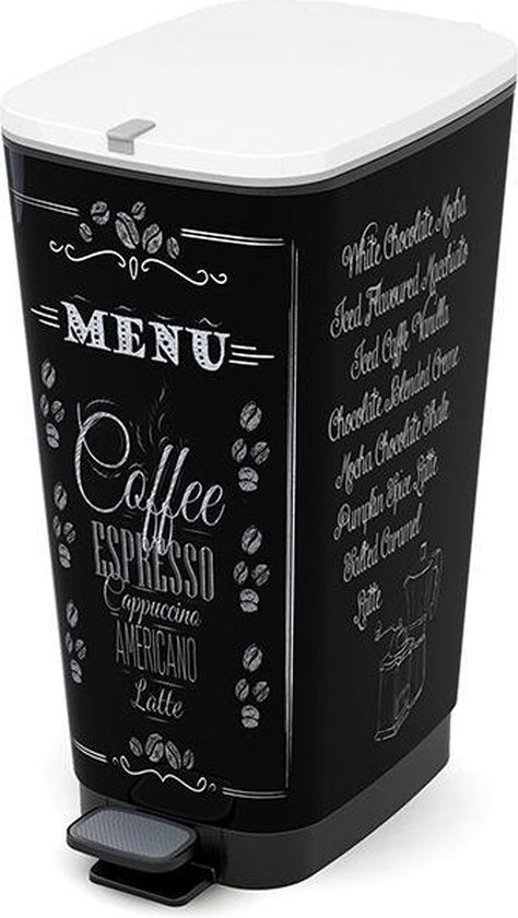 Kis Chic Bin Coffee Menu Prullenbak - 50 l - zwart