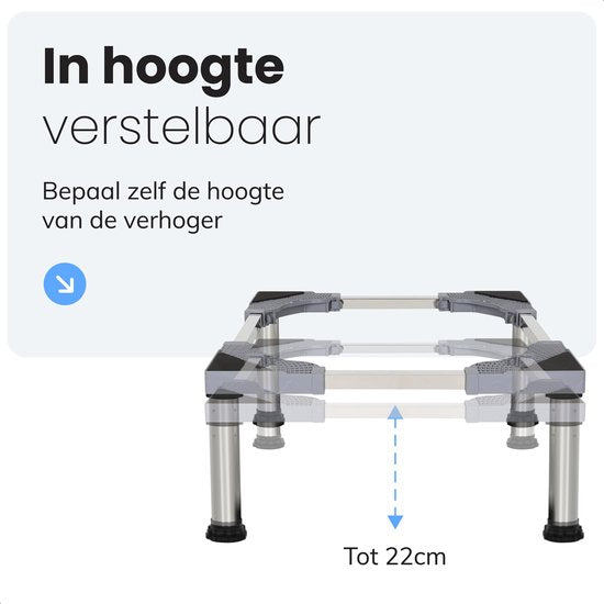 LUFT Wasmachine Verhoger - Wasmachine Opbouwmeubel - Wasmachine Sokkel - Kast - Geschikt voor Droger, Koelkast, Vaatwasser en Vriezer - Voor Bosch, Samsung, Miele, AEG, LG, Haier - Verstelbaar