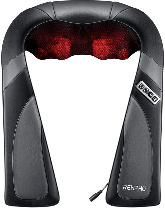 RENPHO U-Neck Go Shiatsu Nek & Schouder Massager - Verwarmingsfunctie - Geschikt voor verschillende lichaamsdelen - Zwart
